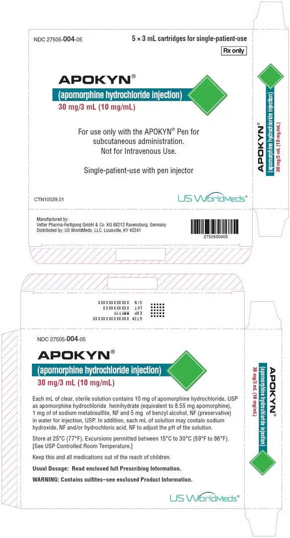 PRINCIPAL DISPLAY PANEL - 30 mg/3 mL Cartridge Carton