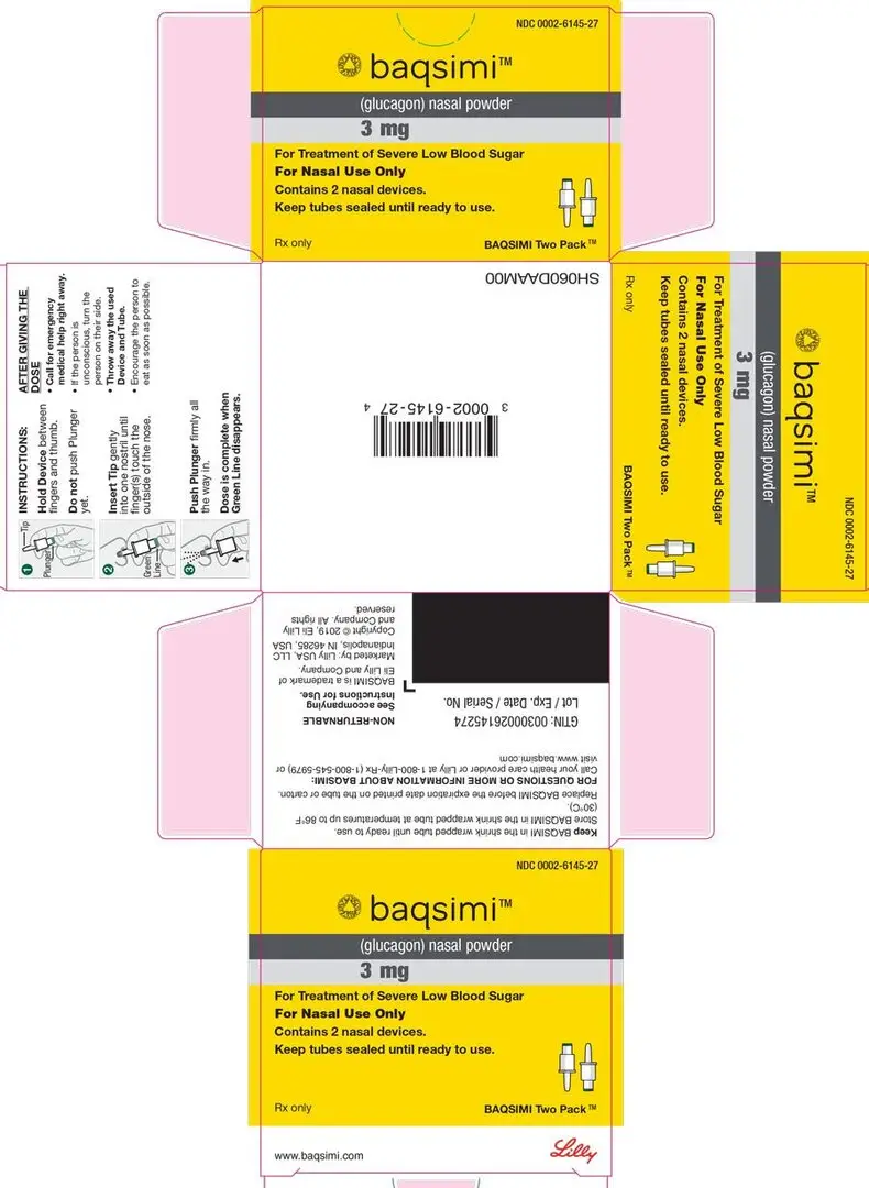 PACKAGE LABEL – Baqsimi 3 mg Nasal Powder Two Pack
