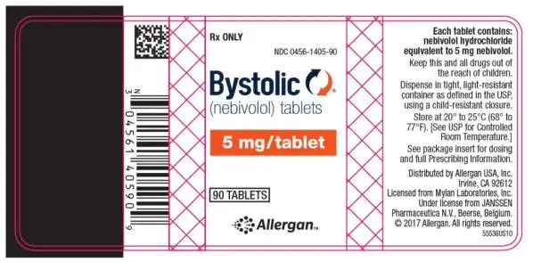 PRINCIPAL DISPLAY PANEL
Rx ONLY
NDC 0456-1405-90 
Bystolic®
(nebivolol) tablets 
5 mg/tablet
90 TABLETS
Allergan™
