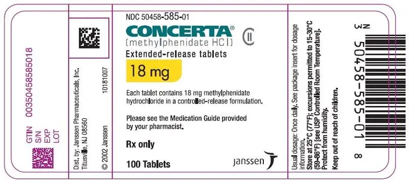 PRINCIPAL DISPLAY PANEL - 18 mg Tablet Bottle Label