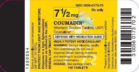 COUMADIN 7.5 mg 100 Tablets