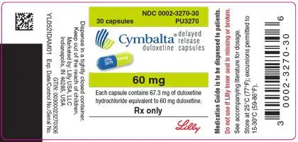 PACKAGE LABEL- Cymbalta 60 mg, bottle of 30
