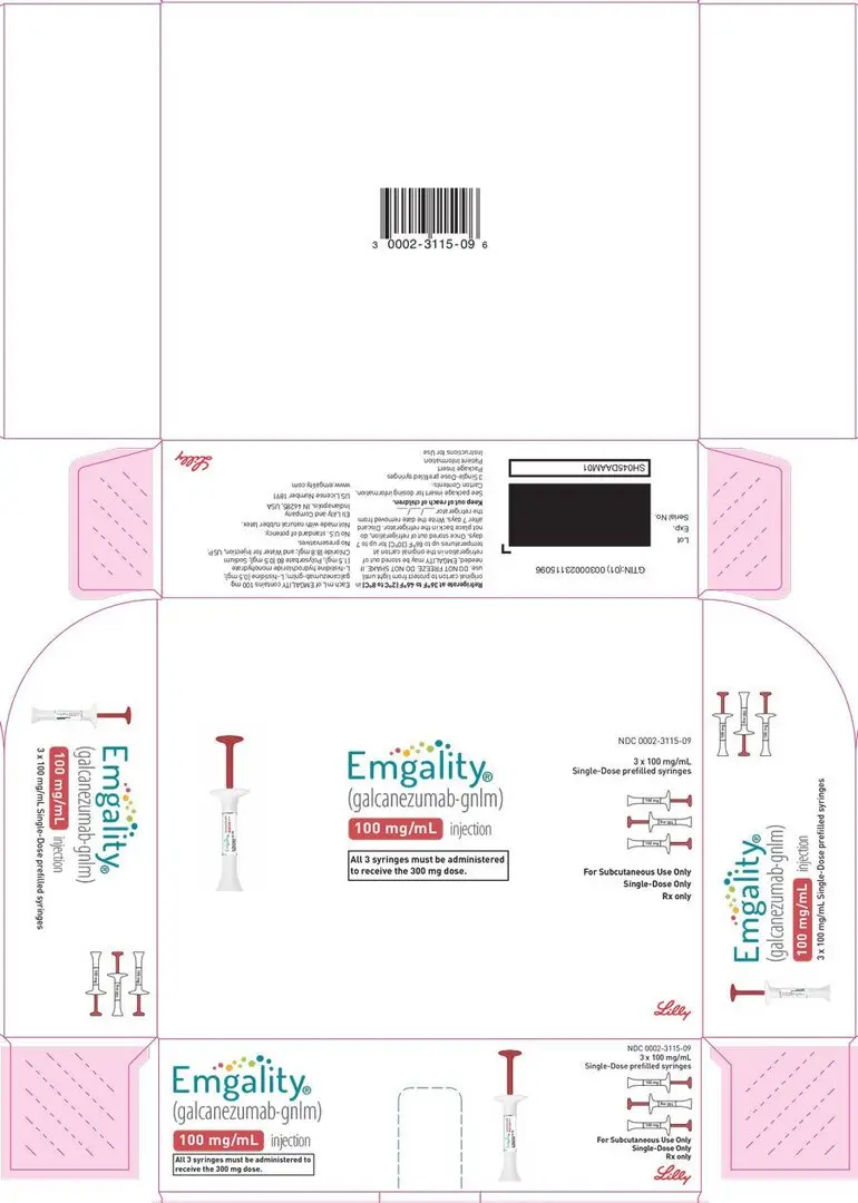 PACKAGE CARTON – EMGALITY Prefilled Syringe 100 mg
