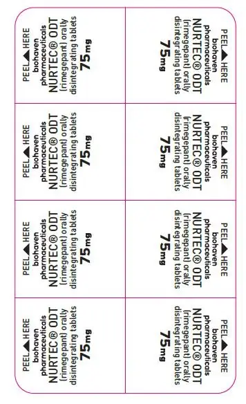 PRINCIPAL DISPLAY PANEL - 75 mg NURTEC ODT Blister Pack