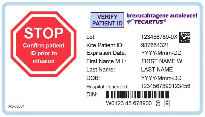 PRINCIPAL DISPLAY PANEL - 68 mL Cassette Label - Patient - AS-02534