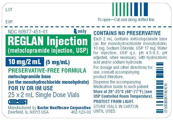 Reglan Representative Carton Label