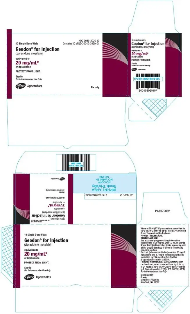 PRINCIPAL DISPLAY PANEL - 20 mg/mL Vial Carton - 0049-3920-10