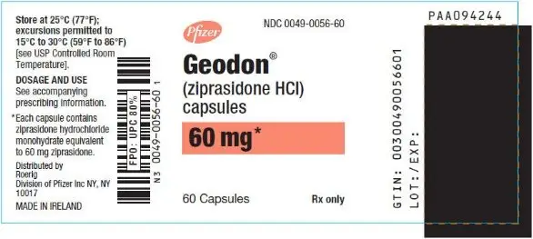 Principal Display Panel - 60 mg Capsule Bottle Label - 0056