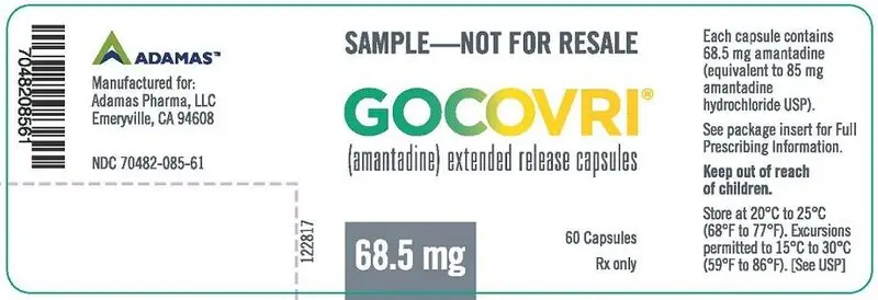 68.5 mg Sample Package, 60 Capsule Bottle Label