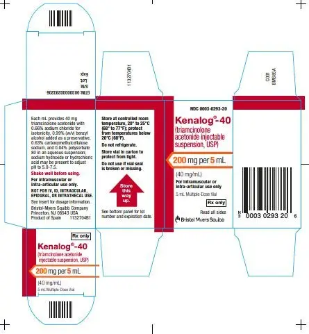 Image Kenalog-40  5 mL vial Label