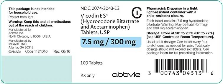 vicodin hp 10mg/300mg 500ct tablets