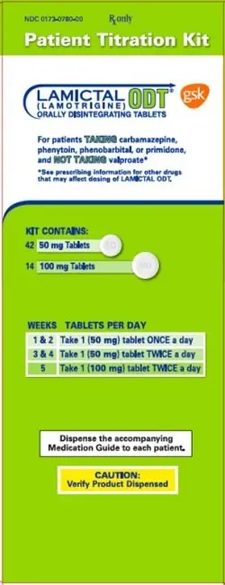 Lamictal ODT Kit Green 50mg and 100mg carton