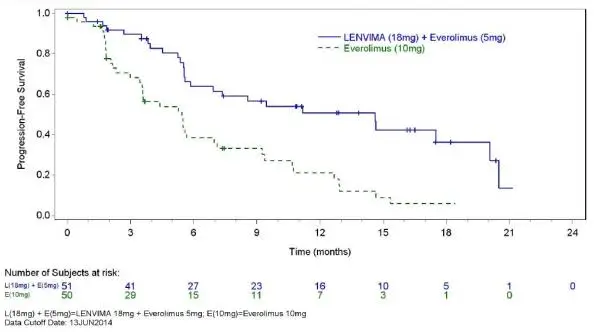 Figure 4: Kaplan-Meier Curves for Progression-Free Survival
 in Study 205 
