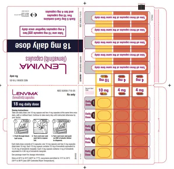 NDC 62856-718-05
Lenvima
(lenvatinib) capsules
18 mg daily dose
