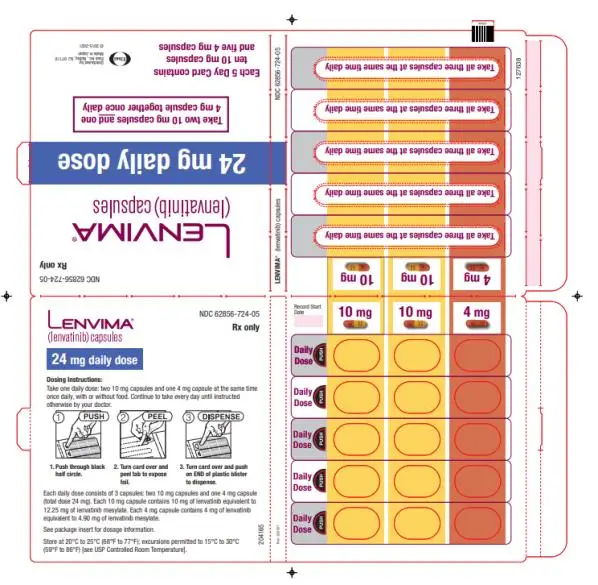 NDC 62856-724-05
Lenvima
(lenvatinib) capsules
24 mg daily dose
