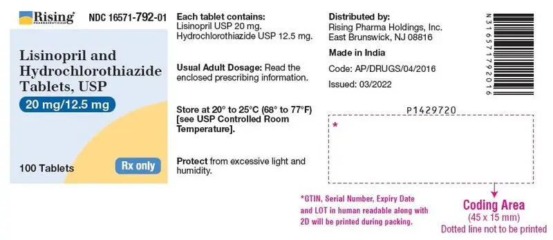 PACKAGE LABEL- PRINCIPAL DISPLAY PANEL - 20 mg/12.5 mg (30 Tablet Bottle)