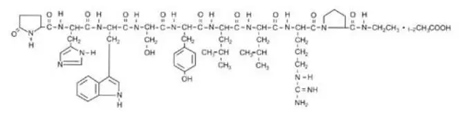 Chemical structure of leuprolide acetate