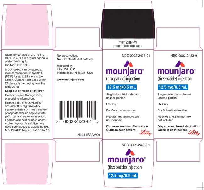 PACKAGE LABEL - Mounjaro™, 12.5 mg/0.5 mL, Single-dose Vial
