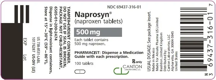 PRINCIPAL DISPLAY PANEL
NDC 69437-316-01
Naprosyn
(naproxen tablets)
500 mg
100 Tablets
Rx Only
