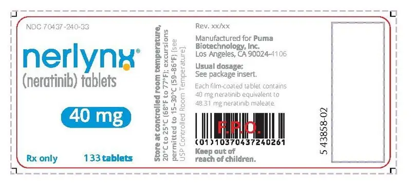 Principal Display Panel - Nerlynx 133 Tablets Bottle Label