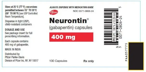 PRINCIPAL DISPLAY PANEL - 400 mg Capsule Bottle Label