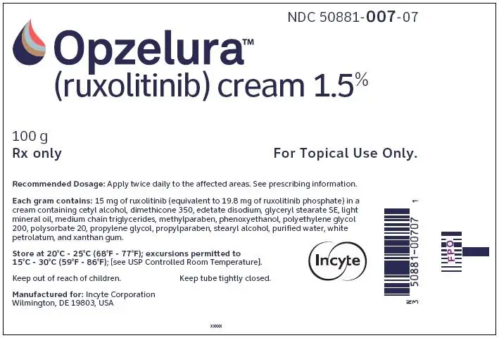 OPZELURA (ruxolitinib) cream 1.5% - 100 g Tube Label