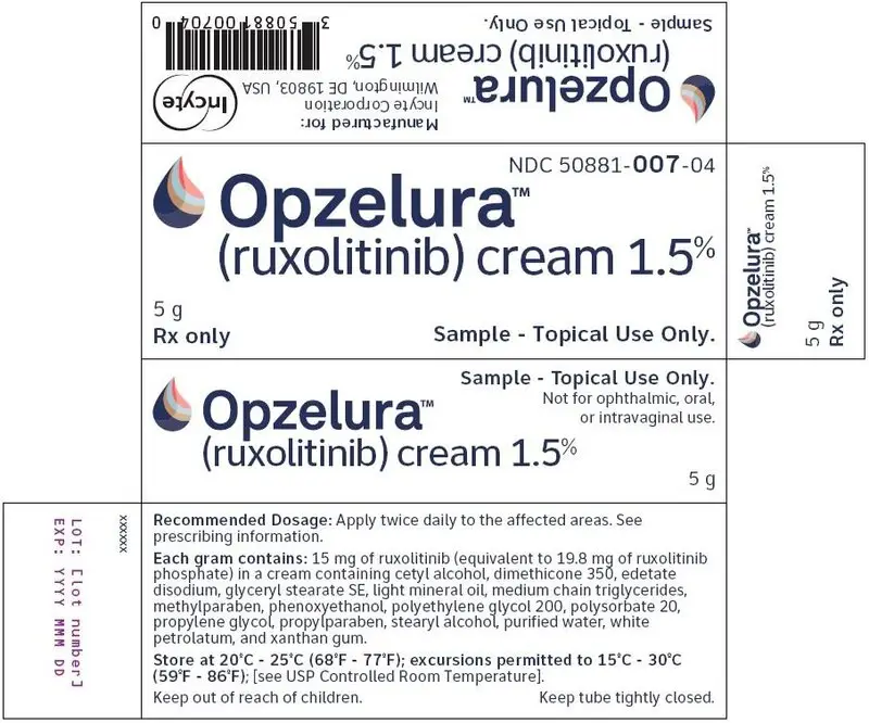 OPZELURA (ruxolitinib) cream 1.5% Sample - 5 g Carton Label