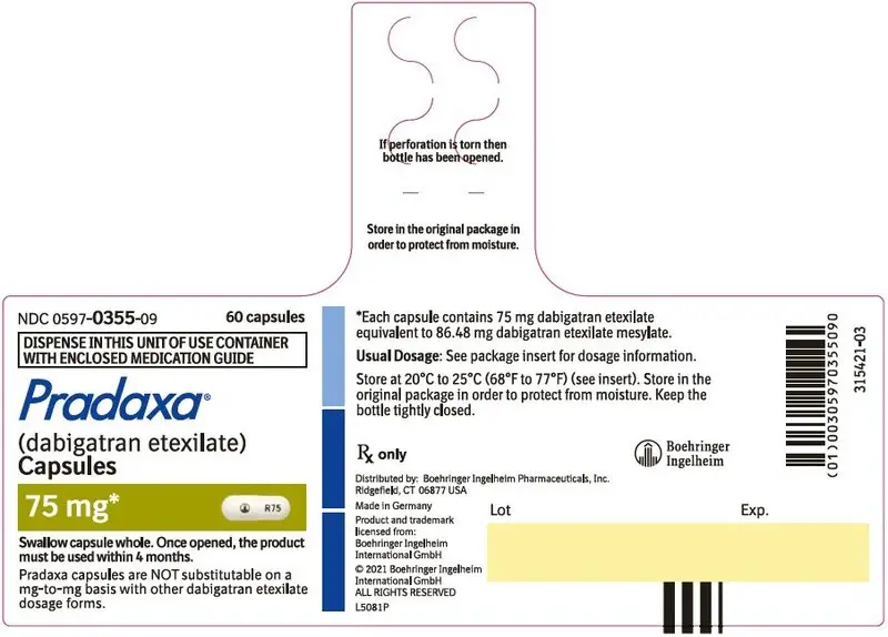 PRINCIPAL DISPLAY PANEL - 75 mg Capsule Bottle Label