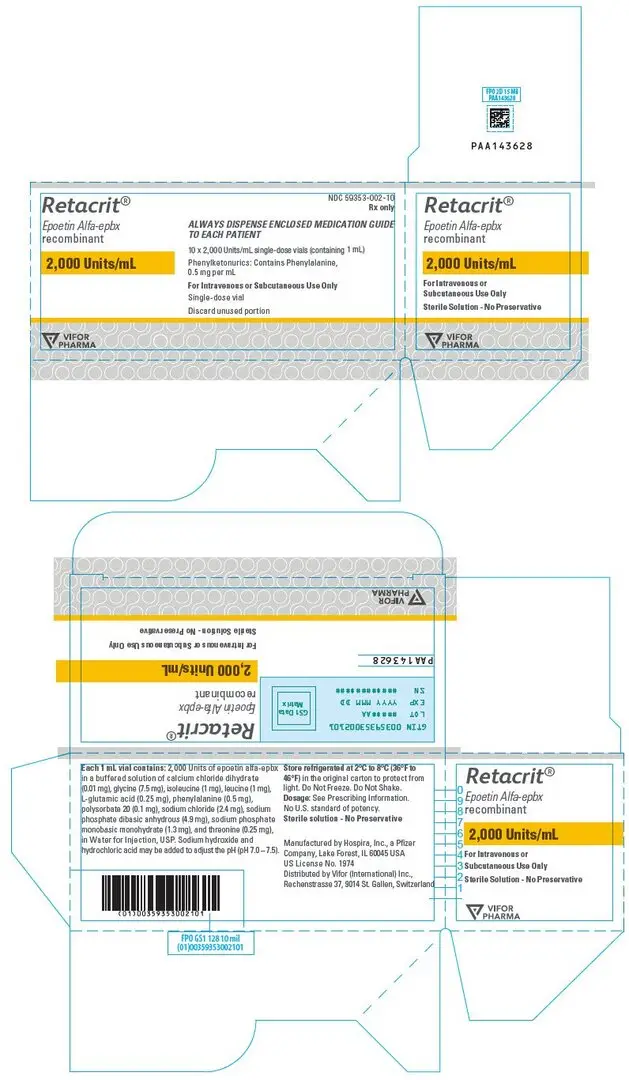 PRINCIPAL DISPLAY PANEL - 2,000 Units/mL Vial Carton