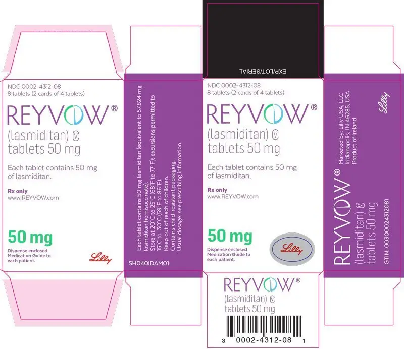 PDP Text – REYVOW 50 mg 8ct carton