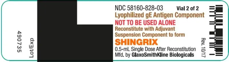 Shingrix 10 count antigen vial label