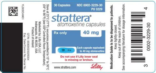 PACKAGE LABEL - STRATTERA 40 mg bottle of 30
