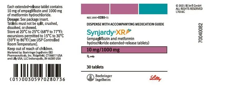 PRINCIPAL DISPLAY PANEL - 10 mg/1000 mg Tablet Bottle Label - NDC 0597-0280-73