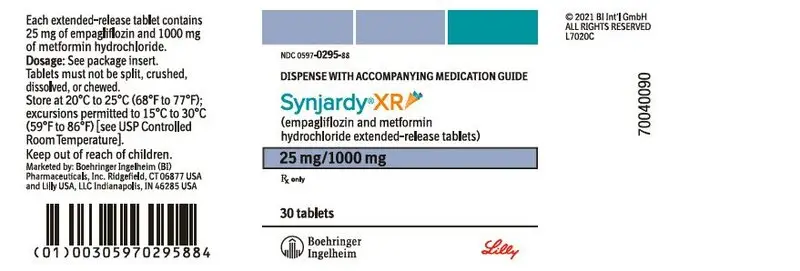 PRINCIPAL DISPLAY PANEL - 25 mg/1000 mg Tablet Bottle Label - NDC 0597-0295-88