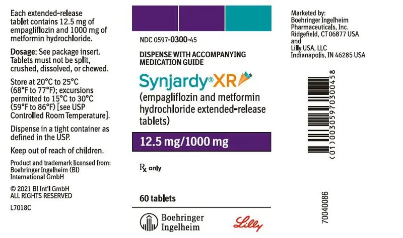 PRINCIPAL DISPLAY PANEL - 12.5 mg/1000 mg Tablet Bottle Label - NDC 0597-0300-45