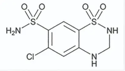 Hydrochlorothiazide Structural Formula