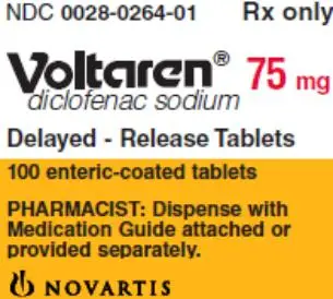 PRINCIPAL DISPLAY PANEL
Voltaren 75mg
NDC 0028-0264-01