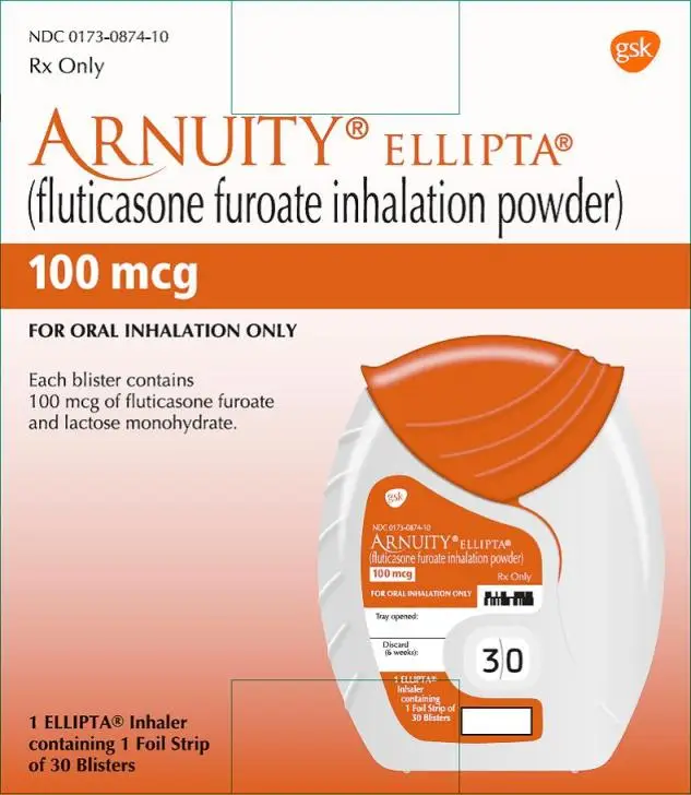 Arnuity Ellipta 100 mcg 30 count carton