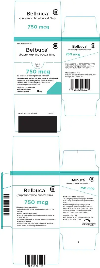 Principal Display Panel - 750 mcg Film Pouch Box