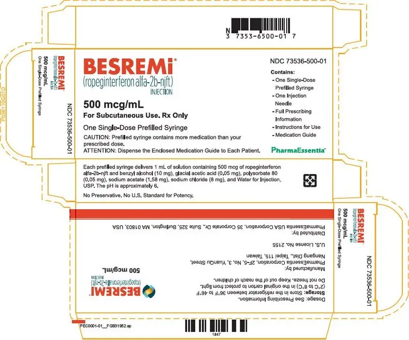 PRINCIPAL DISPLAY PANEL - 500 mcg/mL Syringe Carton