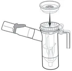 Mounting the Inspiratory Valve Cap onto the Nebulizer Cup Top