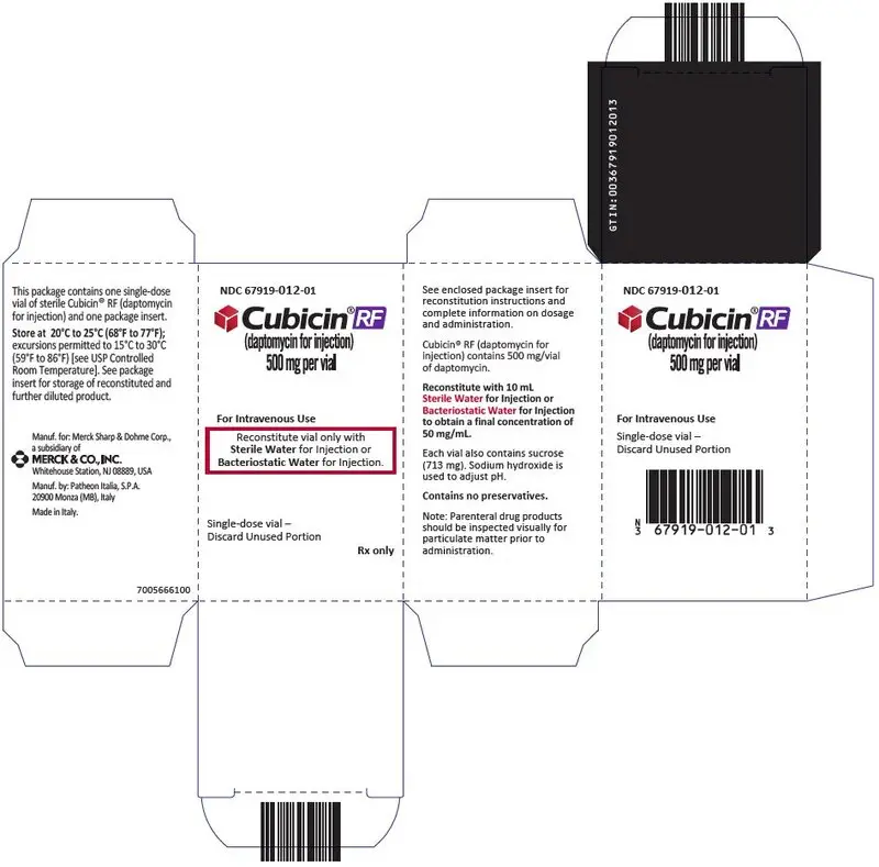 PRINCIPAL DISPLAY PANEL - 500 mg Vial Carton