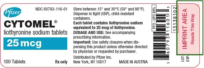 Principal Display Panel - 25 mcg Tablet Bottle Label