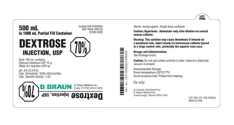 500 mL S1290-50SS Container Label