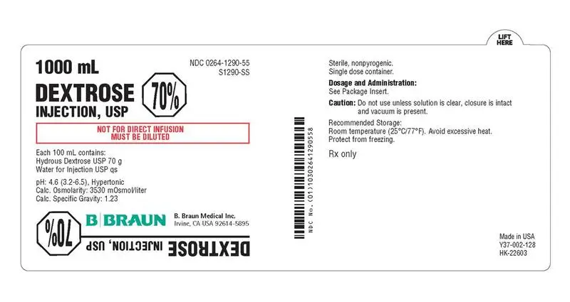 1000 mL S1290-SS container Label