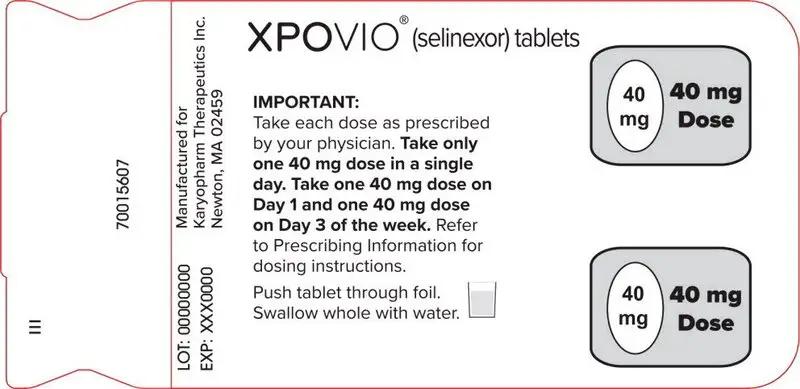 Principal Display Panel – 40 mg (Twice Weekly) Blister Pack Label
