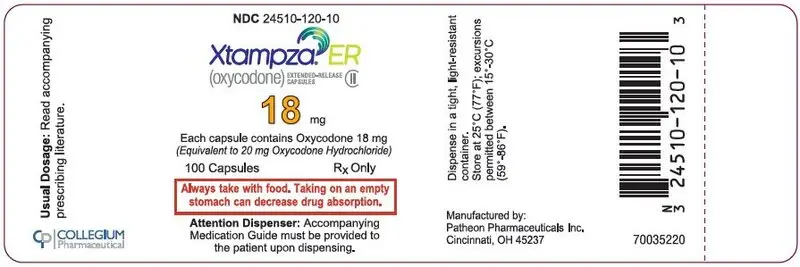 PRINCIPAL DISPLAY PANEL - 18 mg Capsule Bottle Label