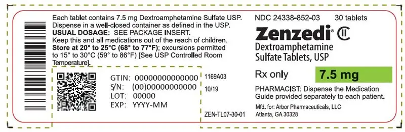 PRINCIPAL DISPLAY PANEL - 7.5 mg Tablet Bottle Label - 24338-852-03