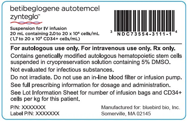 PRINCIPAL DISPLAY PANEL - 20 mL Bag Label