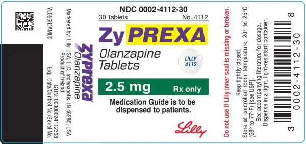 PACKAGE LABEL - ZYPREXA 2.5 mg tablet, bottle of 30
